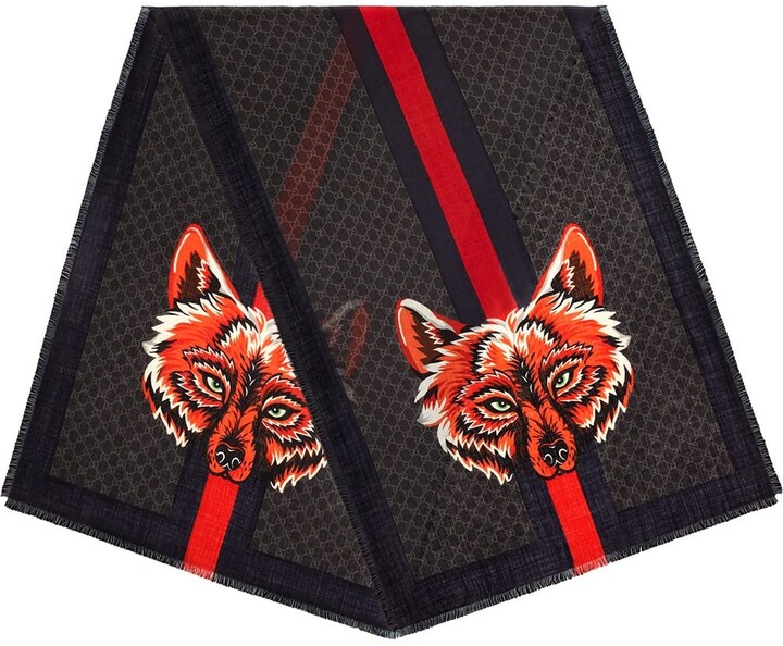 gucci wolf scarf