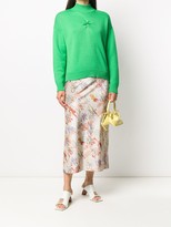 Thumbnail for your product : Ganni Ruched Embellished High-Neck Jumper