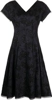 Patterned-Jacquard Sequin Midi Dress 