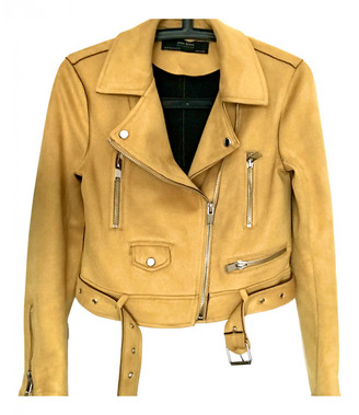 zara yellow suede jacket