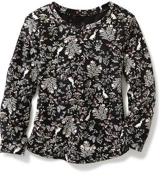 Old Navy Long-Sleeve Printed Scoop-Neck Tee for Toddler