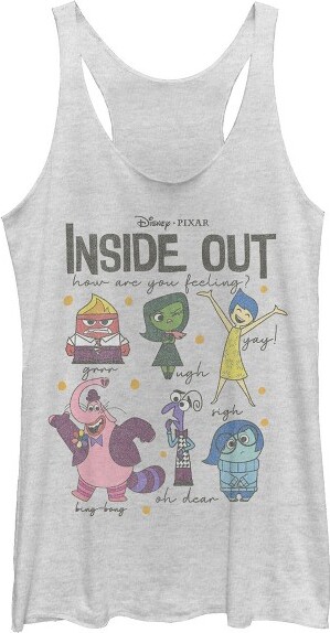Insideout Women'sInsideOutFeelingEmotionsandBingBongRacerbackTankTop-WhiteHeather-XSmall