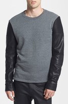 Thumbnail for your product : Rogue Crewneck Sweatshirt with Faux Leather Sleeves
