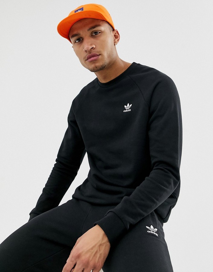 adidas originals sweatshirt with embroidered small logo black
