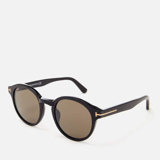 Tom Ford Men's Lucho Round Frame Sunglasses - Shiny Black/Brown