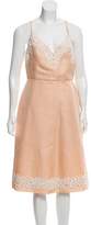 Thumbnail for your product : Valentino Silk Embellished Dress Beige Silk Embellished Dress