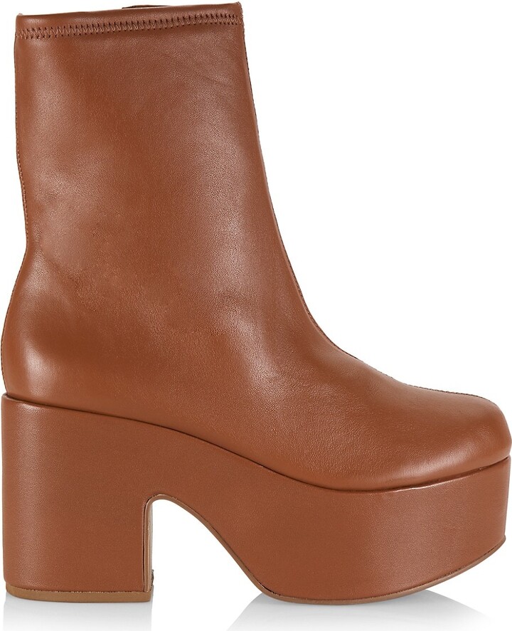 70s brown platform boots