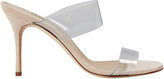 Thumbnail for your product : Manolo Blahnik Scolto Suede PVC Strap Sandals