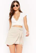 Thumbnail for your product : Forever 21 Striped Mock-Wrap Mini Skirt