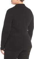 Thumbnail for your product : Neiman Marcus Plus Cashmere One-Button Blazer Jacket, Black, Plus Size
