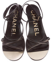 Thumbnail for your product : Chanel Leather Wedge Sandals