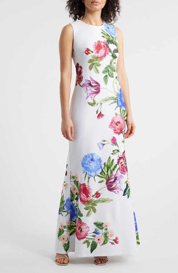 Floral Sleeveless Mermaid Gown