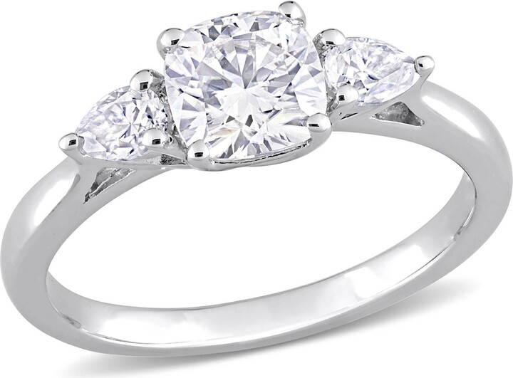 DELMAR Cushion Cut & Pear Cut Moissanite Ring