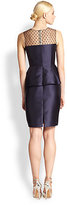 Thumbnail for your product : Carmen Marc Valvo Point D'Esprit Peplum Dress