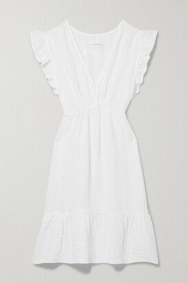 HONORINE Ruby Tiered Cotton-seersucker Mini Dress - White - large