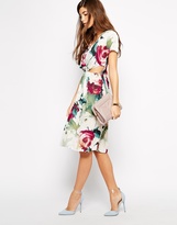 Thumbnail for your product : Love Floral Print Midi Dress with Cut Out Detail