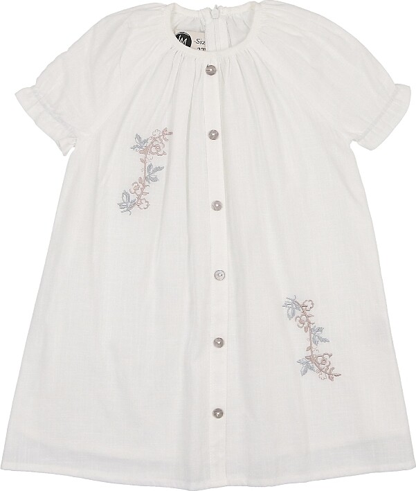 Manière Girls' Delicate Floral Short Sleeve Dress - Little Kid