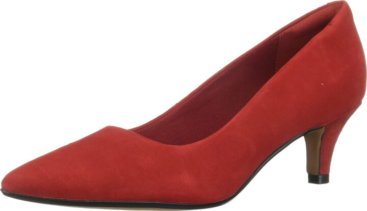clarks red pumps