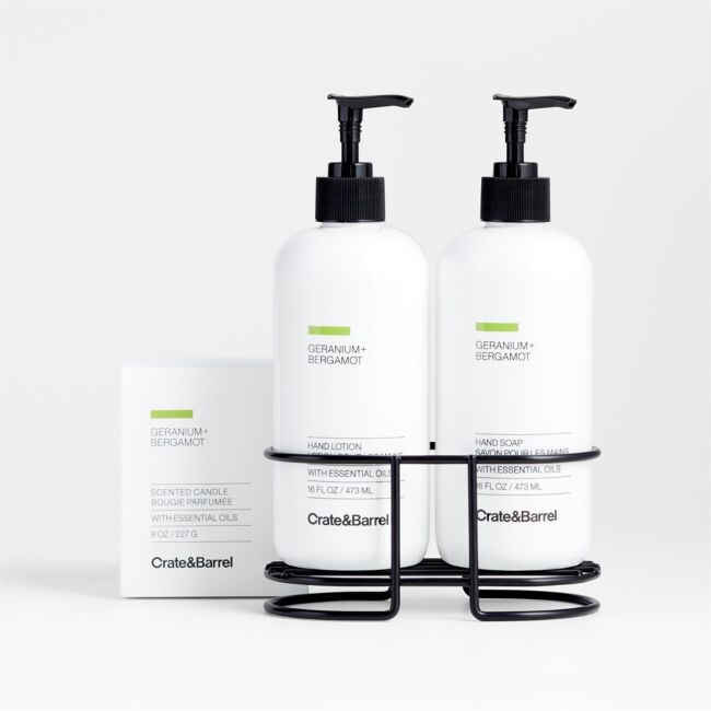 Crate & Barrel Geranium + Bergamot 4-Piece Gift Set