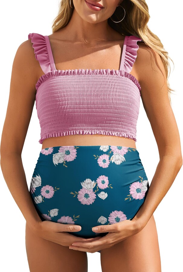 boohoo Maternity Crinkle Tie Side Bikini ShopStyle