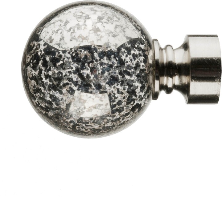 Dunelm Mix and Match Satin Silver Mercury Glass Ball Finials Dia. 28mm