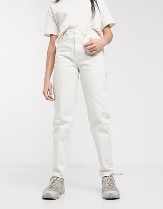 Weekday Lash organic cotton mom jeans in tinted ecru