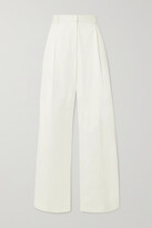 Thumbnail for your product : Matteau + Net Sustain The Summer Organic Cotton-blend Twill Wide-leg Pants - White
