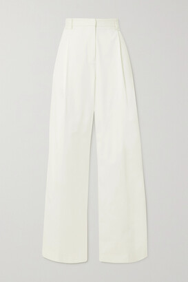 Matteau + Net Sustain The Summer Organic Cotton-blend Twill Wide-leg Pants - White
