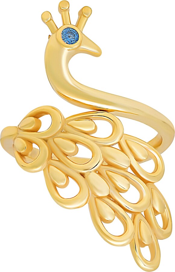 Kylie Harper Gold Diamond Cz Peacock Ring