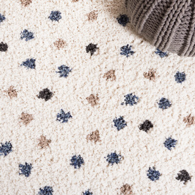 Ebern Designs Calico Shag Performance Polka Dots Rug