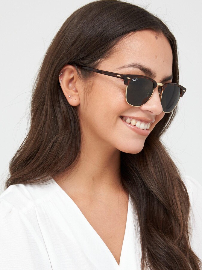 Ray-Ban Clubmaster Sunglasses - Tortoise - ShopStyle