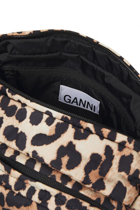 Ganni Knotted Leopard-print Shell Shoulder Bag