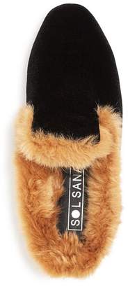 Sol Sana Women's Rocco Velvet & Faux-Fur Loafer Mules