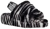 Thumbnail for your product : UGG Fluff Yeah Zebra-Print Sheepskin Slingback Slippers