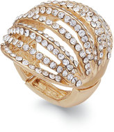 Thumbnail for your product : INC International Concepts Gold-Tone Crystal Pavé Multi-Row Stretch Ring