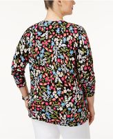 Thumbnail for your product : August Silk Plus Size Printed Cardigan