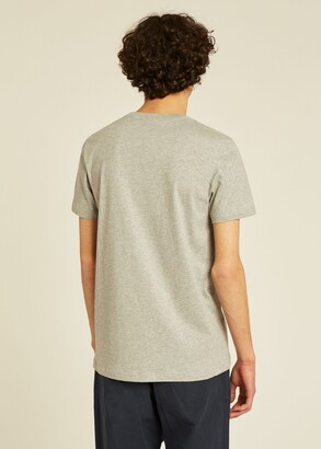 Paul Smith Men's Slim-Fit Grey Marl 'Ocean Monkey' Print Organic-Cotton T-Shirt
