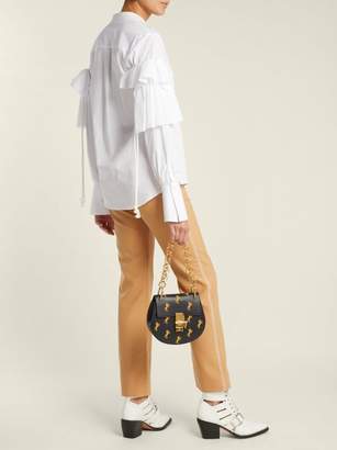 Chloé Drew Bijou Mini Leather Cross Body Bag - Womens - Navy Multi