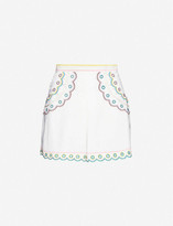 Thumbnail for your product : Zimmermann Peggy embroidered linen and cotton-blend shorts