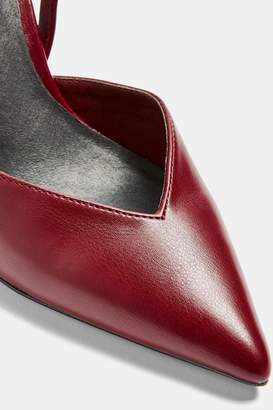 Topshop GARLAND Burgundy Slingback Court Shoes
