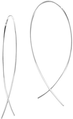 Lana 14K White Gold Small Wire Upside Down Hoops