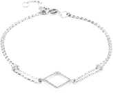 Thumbnail for your product : White Gold & Diamond Open Tilted Square Station Bracelet