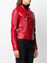 Thumbnail for your product : DSQUARED2 Quilted Detail Zip-Up Leather Jacket