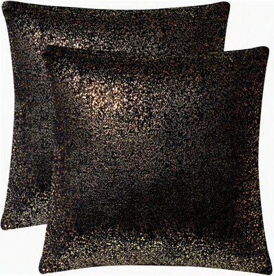 BRBCA Sparkle Velvet Pillow Set - Decorative Purple & Silver Accent Cushion Covers with Hidden Zipper for Bed or Couch - Throw Pillows