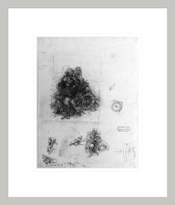Red Barrel Studio Study for the Virgin and Child with St. Anne by Leonardo da Vinci -Framed Giclee Print