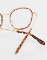 Thumbnail for your product : Quay Jezabell Inlay round blue light glasses in brown