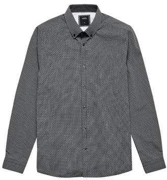 Burton Mens Black and Grey Long Sleeve Zig Zag Print Shirt