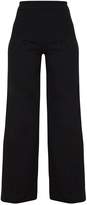 Thumbnail for your product : PrettyLittleThing Petite Black Pleat Front Wide Leg Trousers