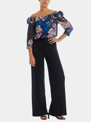 Adrianna Papell Floral Chiffon Jumpsuit