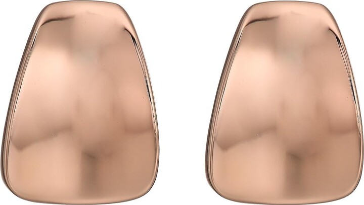 Robert Lee Morris Wide Wedge Button Clip On Women's Earrings Earring Rose Gold